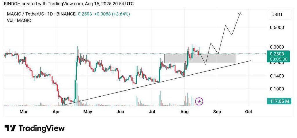 تحلیل قیمت توکن مجیک: آیا Magic آماده جهش به 1 دلار است؟ 📈