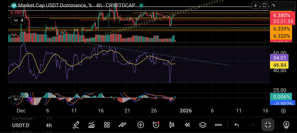 تحلیل ۴ ساعته دامیننس تتر ۹ دی ۱۴۰۴
