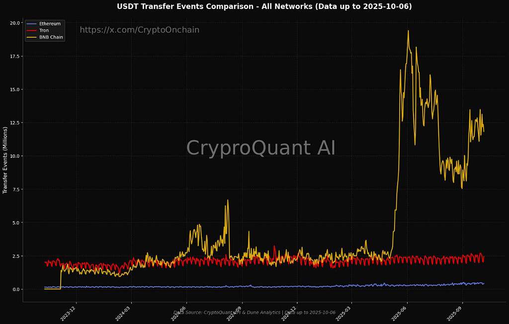 تسلط بی‌رقیب BSC: چطور ۸۰٪ تراکنش‌های تتر (USDT) رو از آن خود کرد؟ 📈