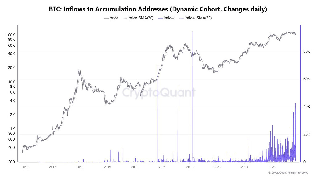 افزایش ورود بیت‌کوین به کیف پول‌های انباشت! 📈