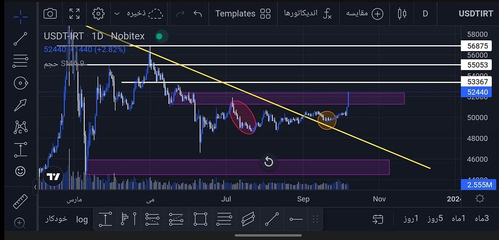 تایم فریم دیلی(1روزه) usdtirt