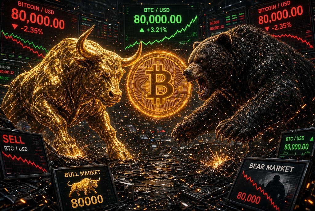 نبرد خونین گاوها و خرس‌ها سر قیمت ۸۰ هزار دلاری بیت‌کوین! کی برنده می‌شه؟