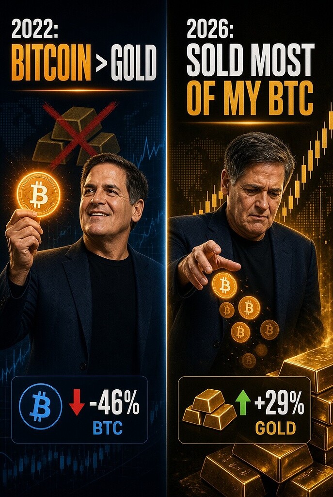 بیت‌کوین یا طلا⁉️«مارک کوبان» با فروش بیت‌کوین‌هاش پاسخ داد❗