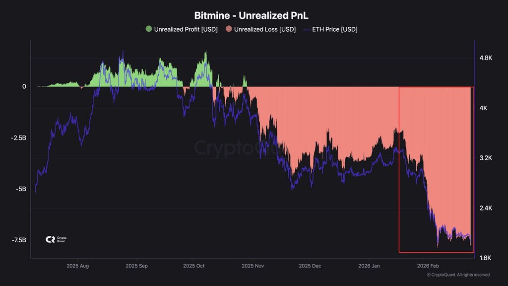 حجم خسارات بی‌سابقه Bitmine و تأثیر بر اتریوم 🚨