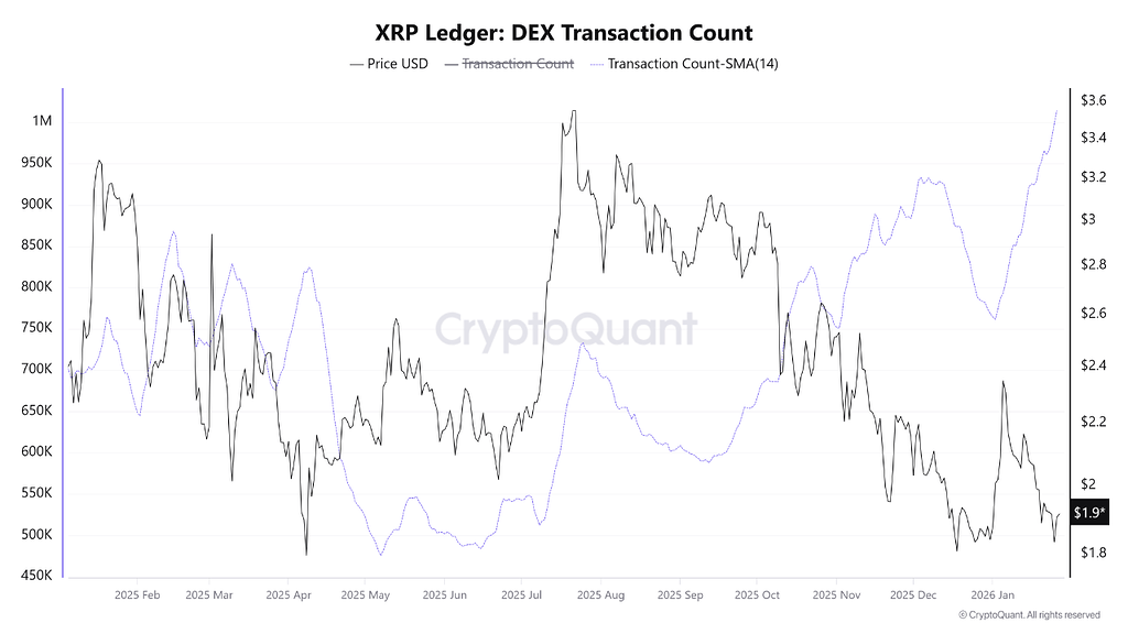 فعالیت dex شبکه xrp به بالاترین سطح ۱۳ ماهه رسید 📈