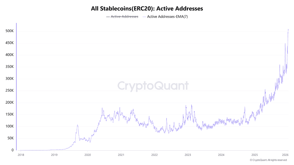 رکورد تاریخی: افزایش چشمگیر آدرس‌های فعال استیبل‌کوین‌ها نشانه‌ای از پتانسیل صعودی بازار 📈