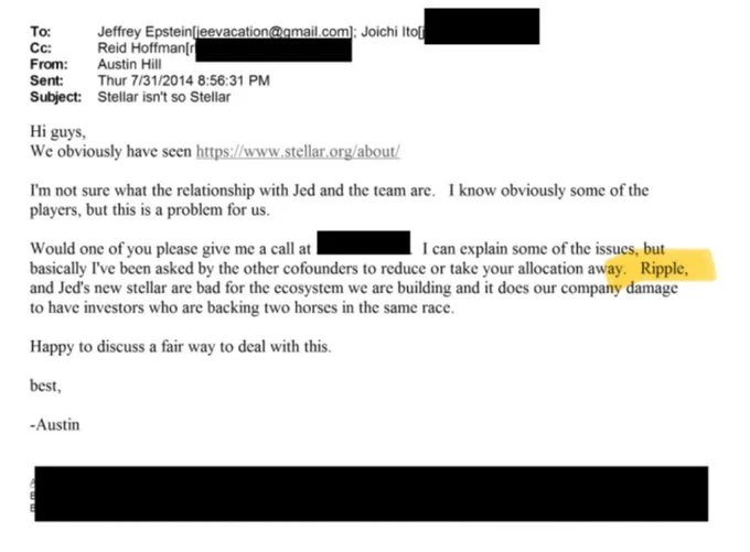 دلیل تنفر اپستین از ریپل و استلار در پرونده های منتشر شده 😨