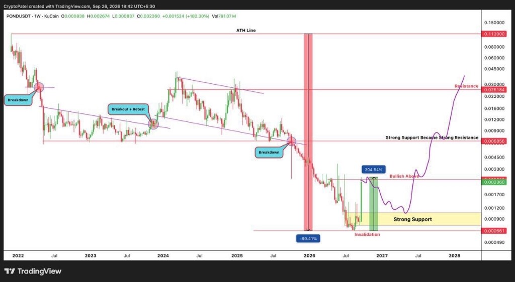 تحلیل تکنیکال ارز دیجیتال پوند (POUND): فرصت‌های خرید و اهداف قیمتی ۵ تا ۲۰ برابری 📈