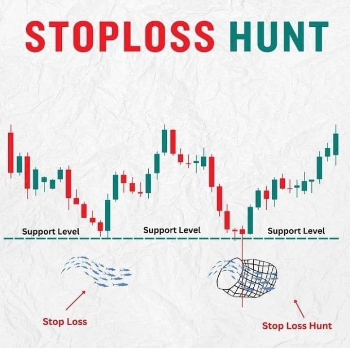 📚 تله استاپ لاس (Stop-Loss Hunt): «ترفند نقدینگی در سطوح حمایت» برای تریدرها⁉️
